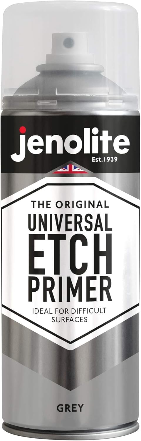 JENOLITE Universal Etch Primer Grey bottle front view preps difficult surfaces for topcoat