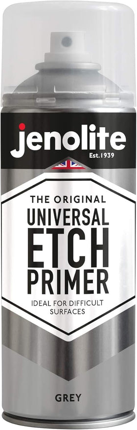 JENOLITE Universal Etch Primer Grey bottle front view preps difficult surfaces for topcoat