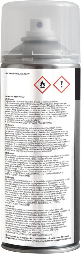 JENOLITE Universal Etch Primer Grey grp-plastic surface prepped for paint
