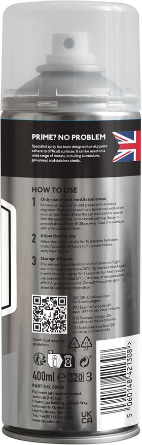 JENOLITE Universal Etch Primer Grey stainless steel prepped for topcoat adhesion