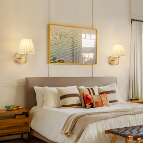 JERANDO bedroom entryway sconce adds soft, inviting glow.