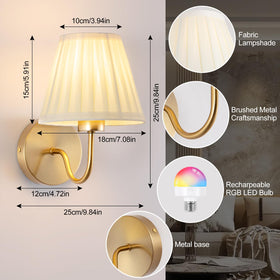 JERANDO wireless wall sconce with remote control for easy operation.