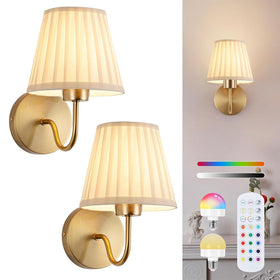JERANDO vintage wall sconce with pleated shade delivers warm ambient lighting.