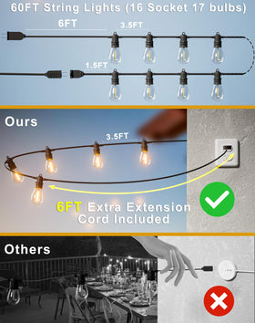 Jerritte 2700K warm white dimmable glow for cozy ambiance.