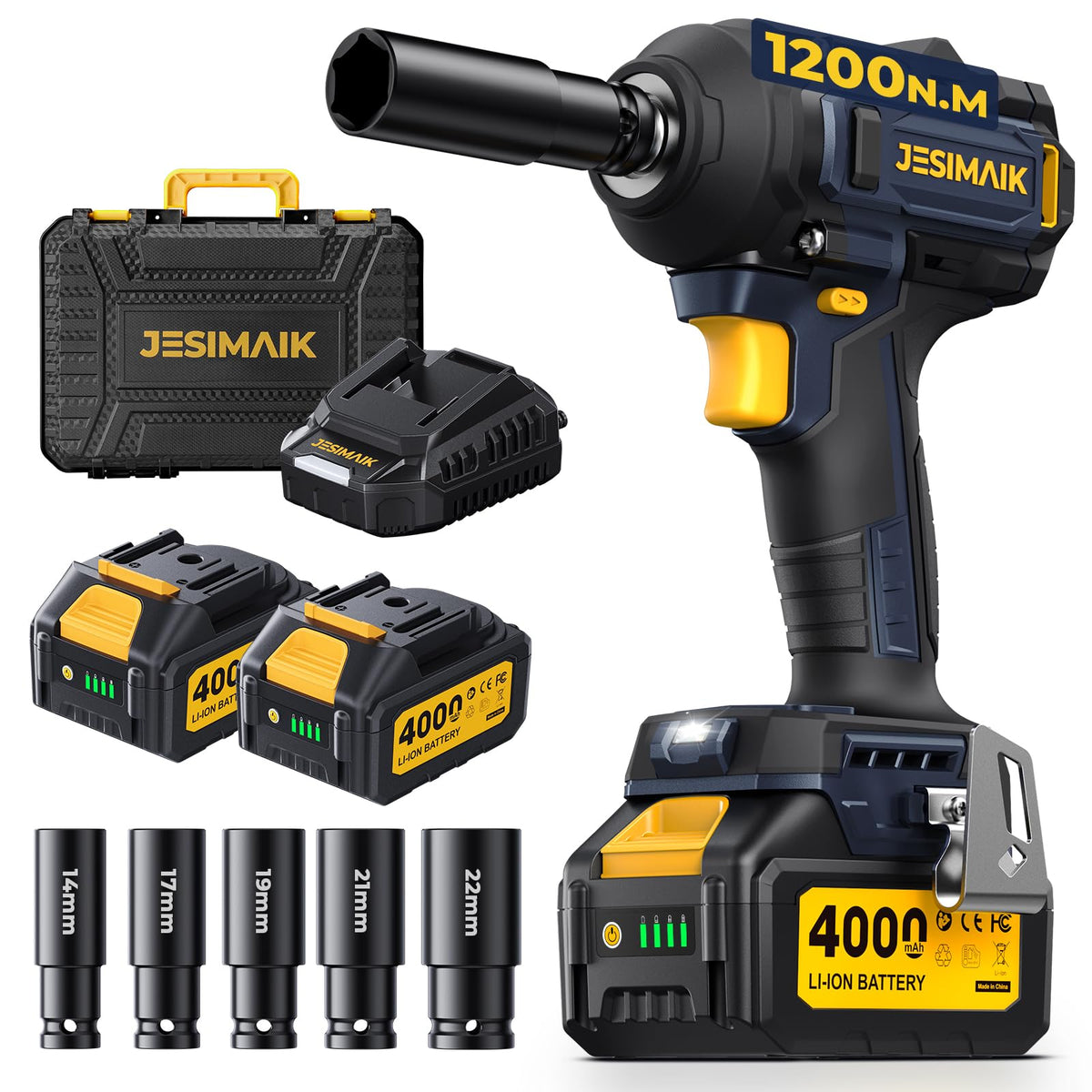 JESIMAIK cordless impact wrench torque highlight aiding fast bolt loosening
