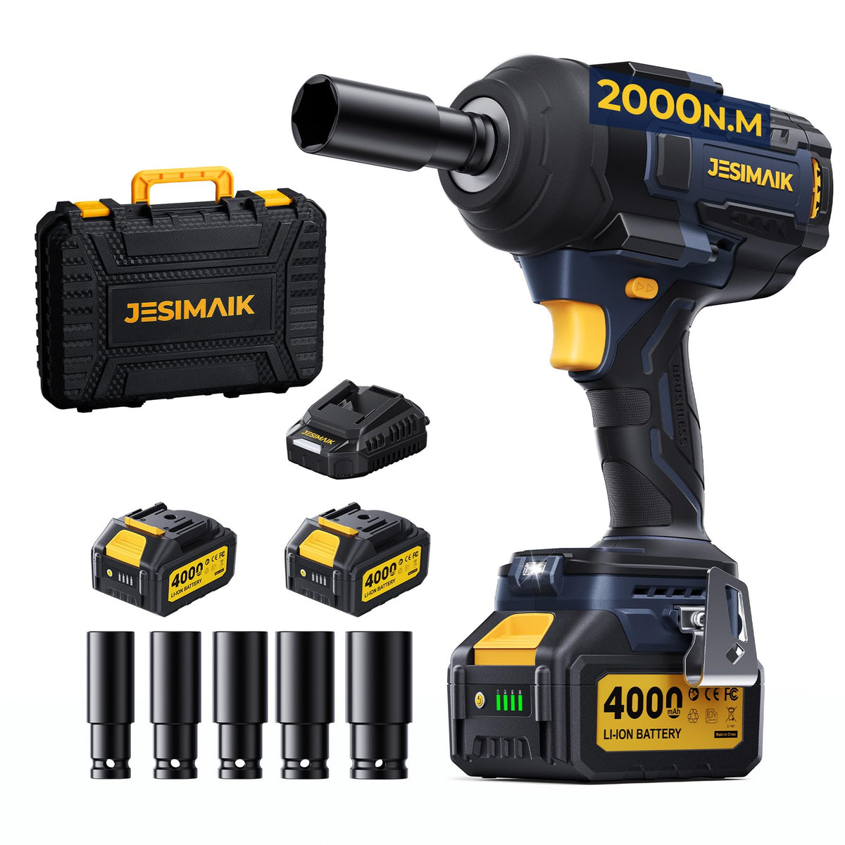JESIMAIK cordless impact wrench in action delivering high torque for stubborn fasteners