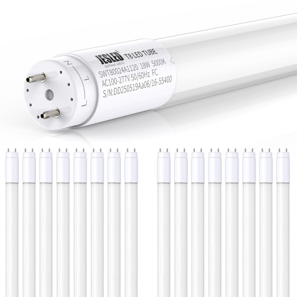 JESLED 16-pack T8 LED bulbs ready for plug-and-play installation
