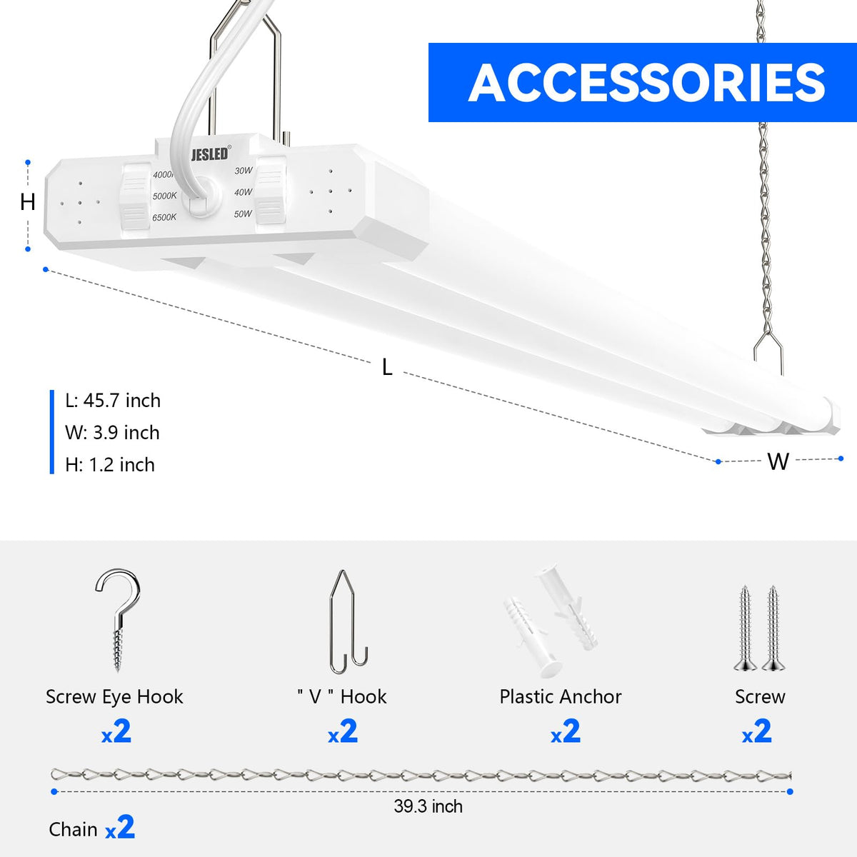 JESLED 2-pack brightening kits for garages and workshops