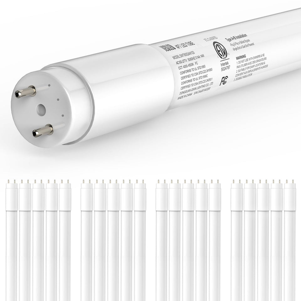 JESLED 20-pack T8 LED tube frosted 4ft ideal for office lighting upgrades.