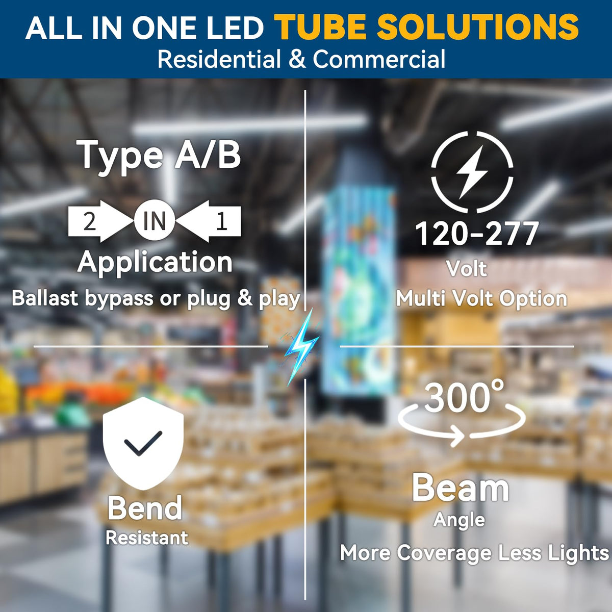 JESLED tubes support single-end and double-end power for flexible installation