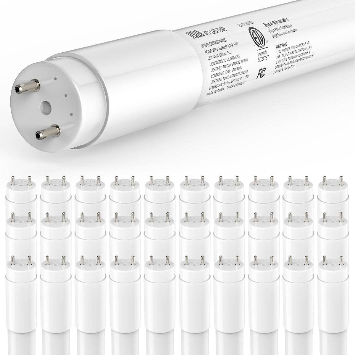 JESLED 4ft T8 LED bulbs illuminate garages with daylight brightness.
