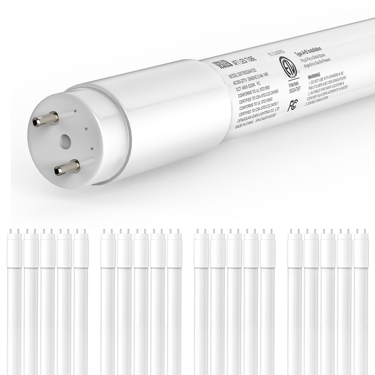 JESLED 4ft T8 LED tube installed in fixture for plug-and-play retrofit.