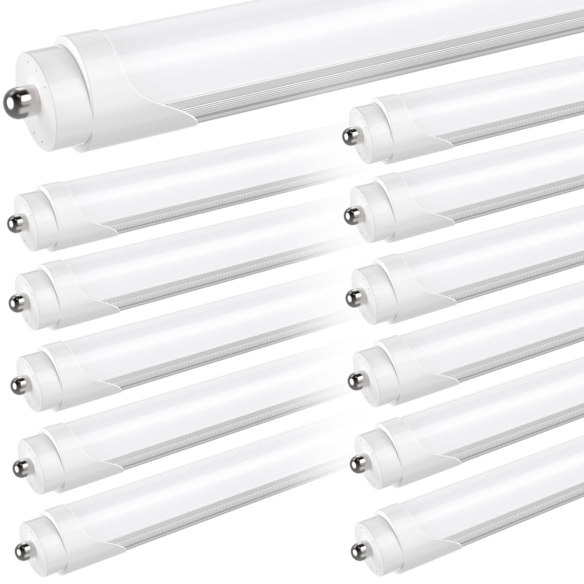 JESLED 8ft frosted ballast-bypass LED tube for easy warehouse retrofit.