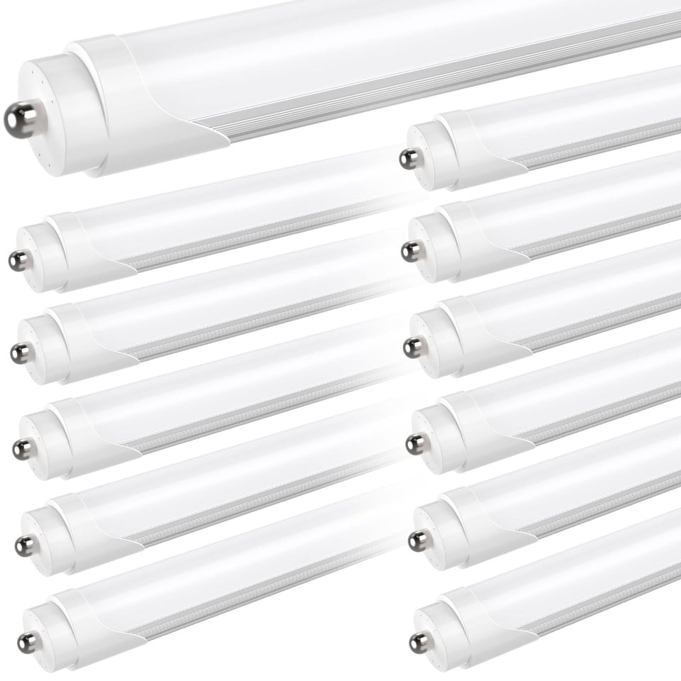 JESLED 8ft frosted ballast-bypass LED tube for easy warehouse retrofit.