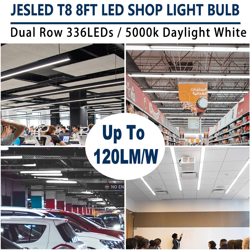 JESLED FA8 single-pin replacement fits existing fluorescent fixtures.