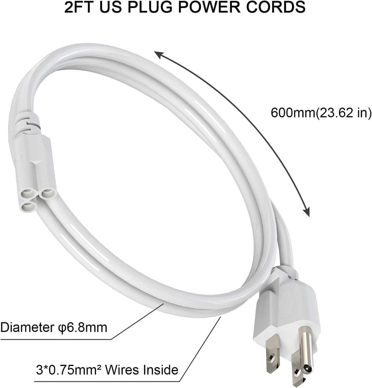 JESLED heavy-duty 18AWG extension cord with copper core for dependable lighting