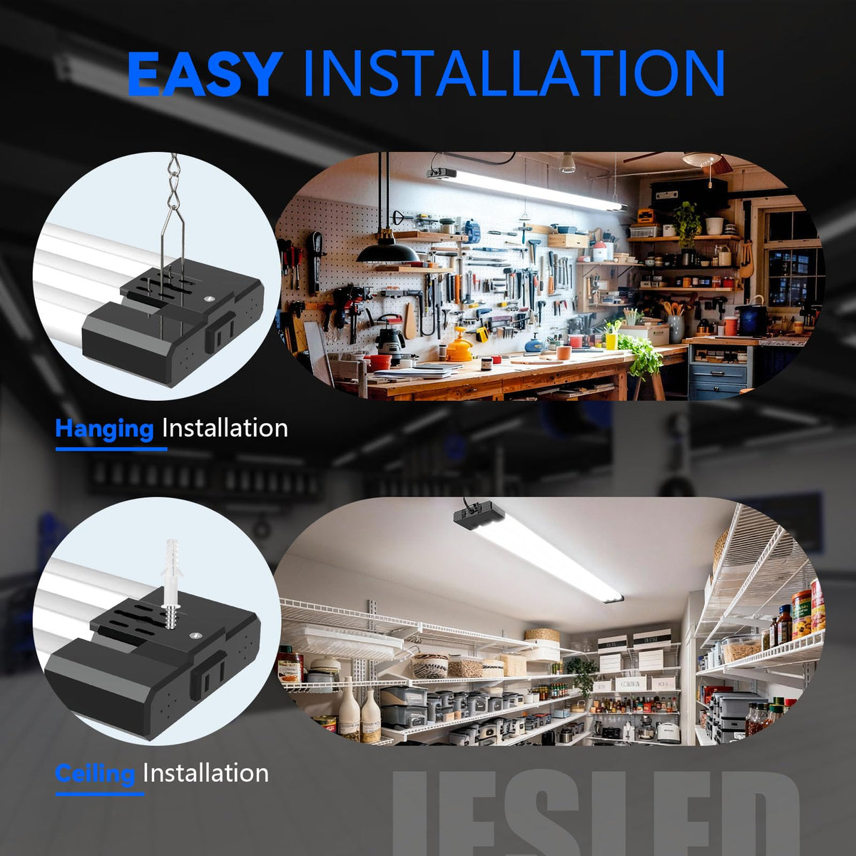 JESLED ceiling mount option keeps lighting safely in place
