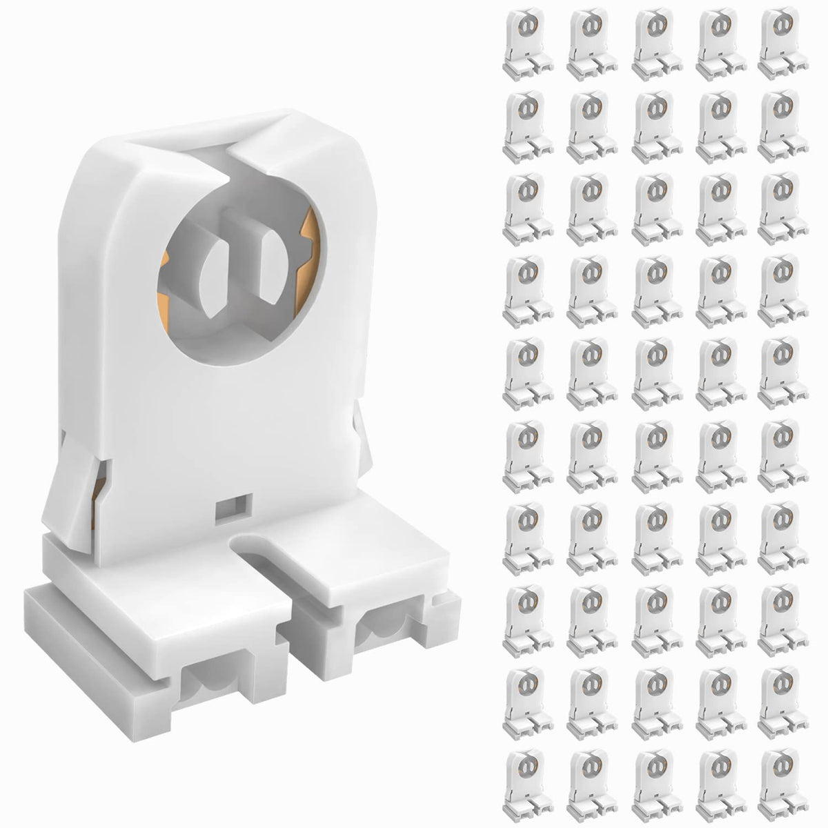 JESLED non-shunted tombstone T8/T10/T12 front view for retrofit-ready fit