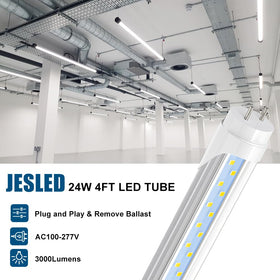 JESLED T8 4ft LED 6000K daylight in an office setting