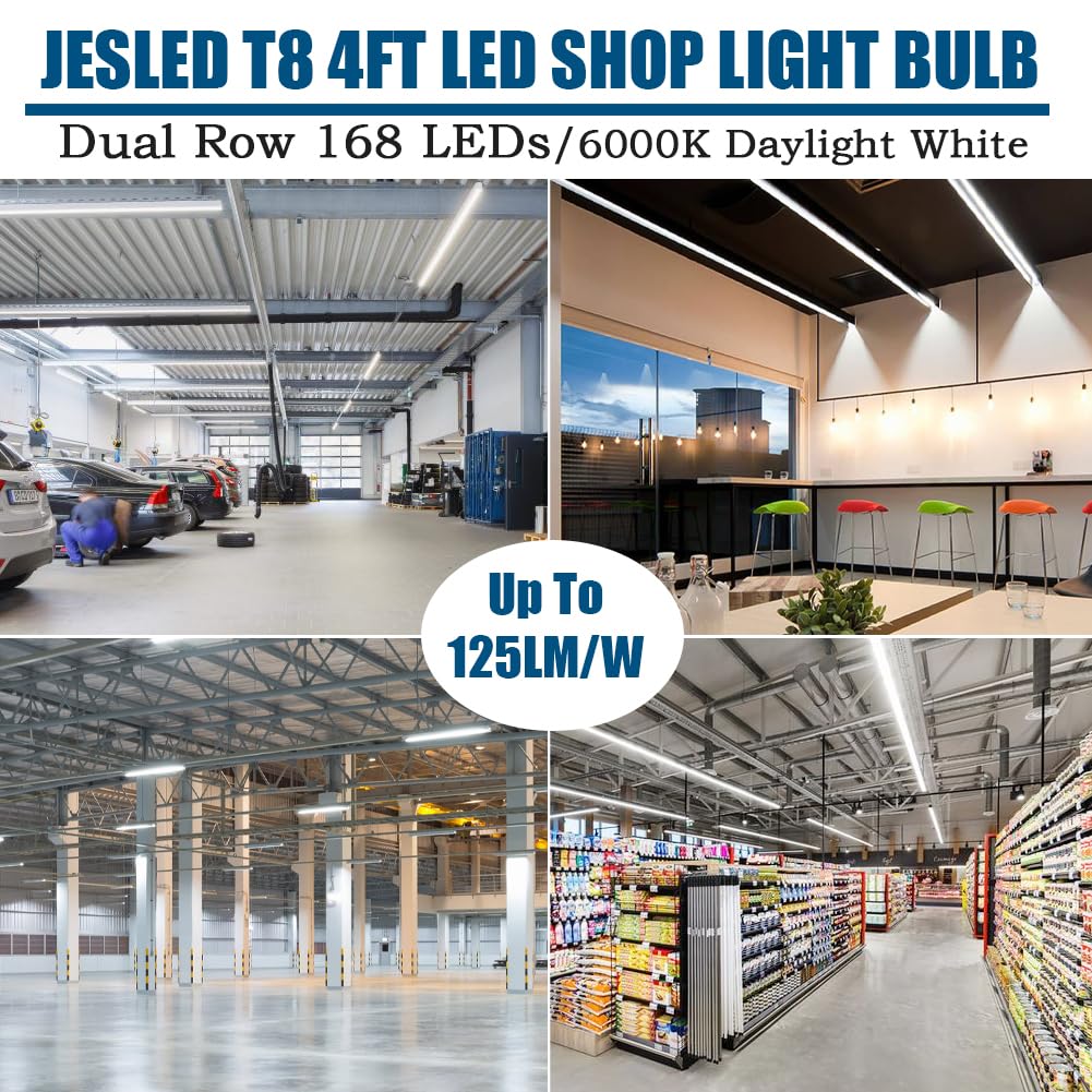 JESLED T8 4ft LED tube replacement for fluorescent fixtures