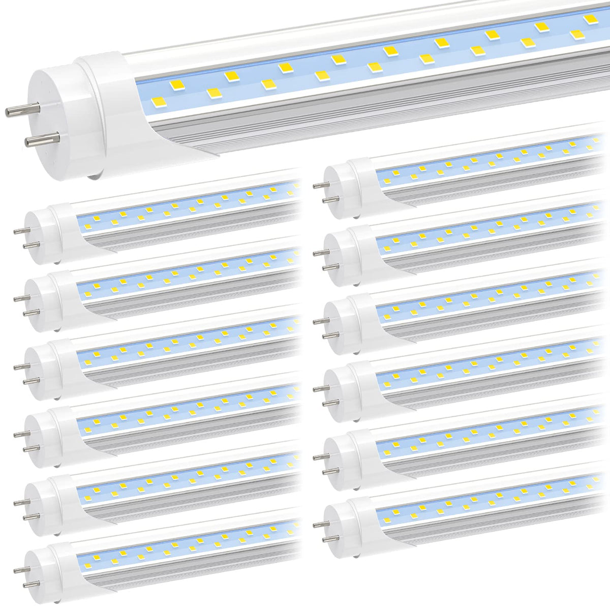 JESLED T8 4ft LED Type A+B bulb product shot with bright daylight glow