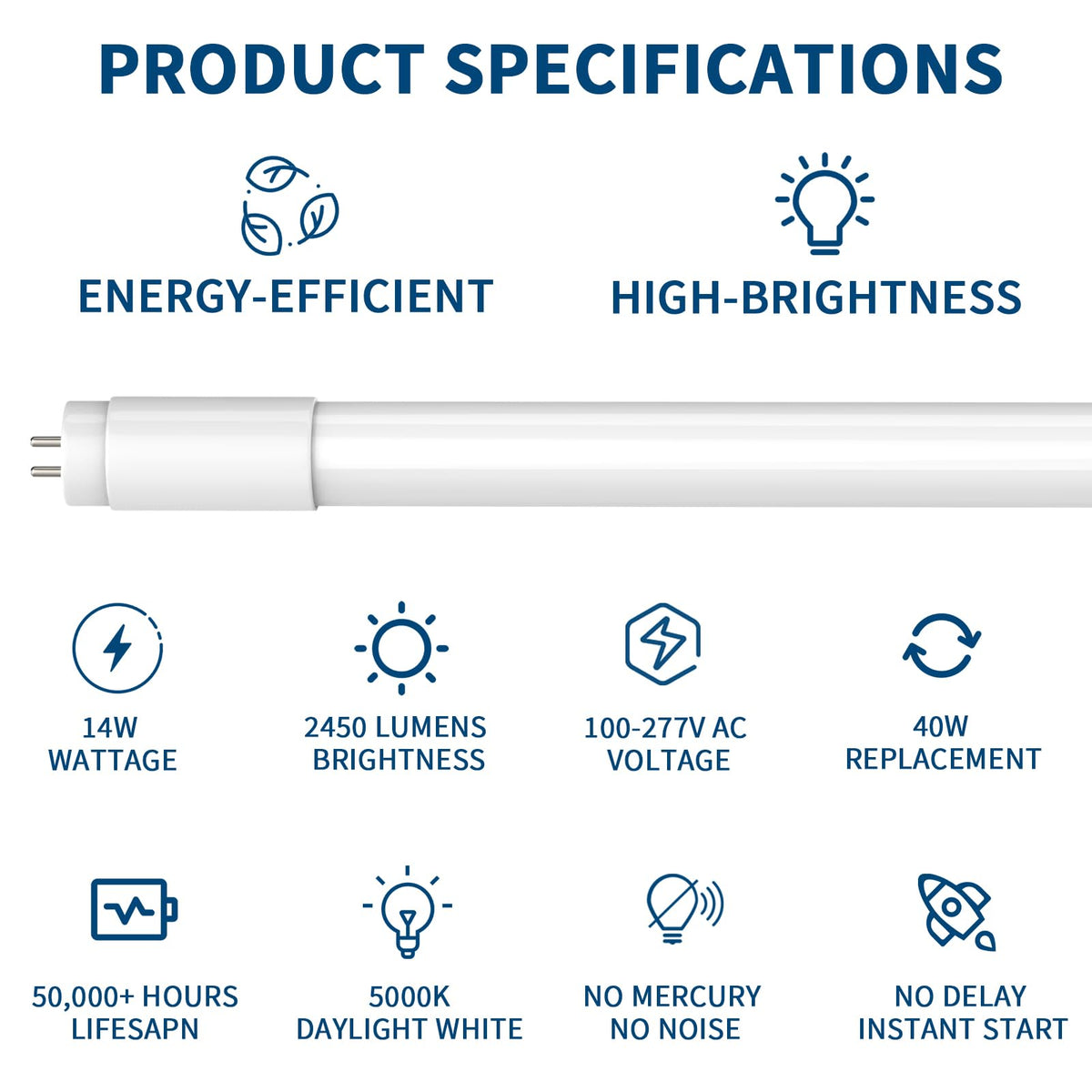JESLED double-ended wiring supports flexible installation.