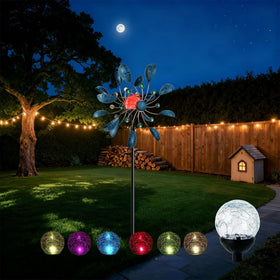 Jesokiibo solar globe light for outdoor spaces provides wireless, dusk-to-dawn illumination.