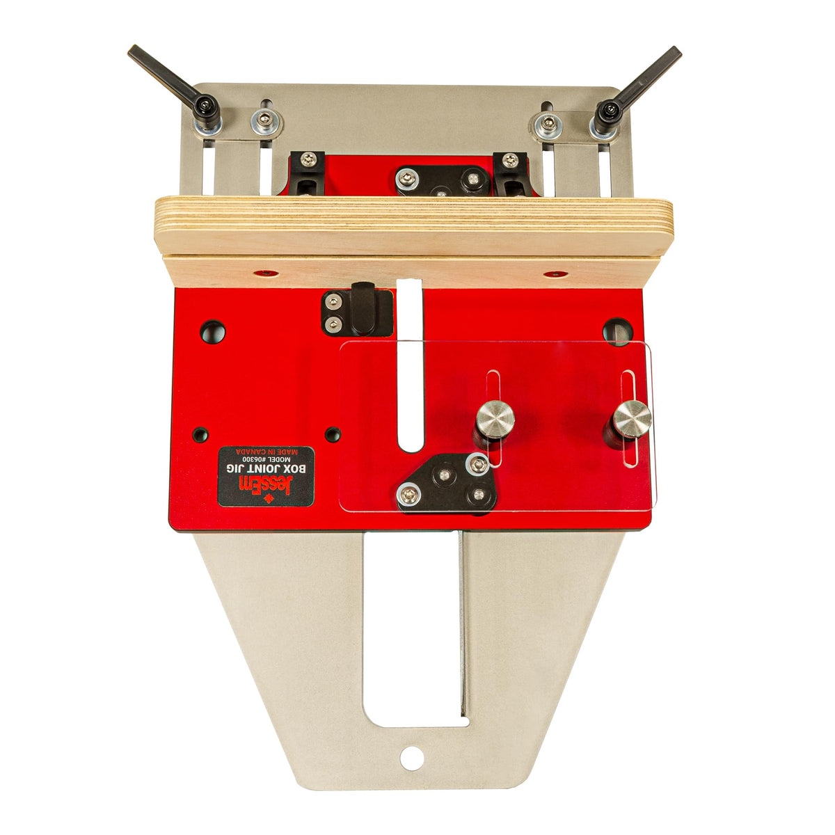 JessEm 06300 box joint jig setup shows precise alignment for drawers