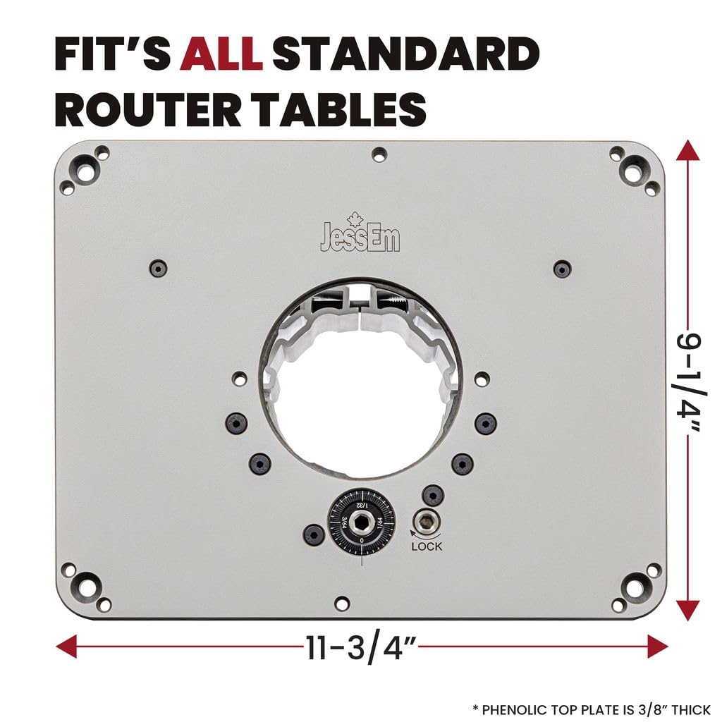JessEm Rout-R-Lift 3.5XT insert rings demonstrating modular sizing for fit versatility.