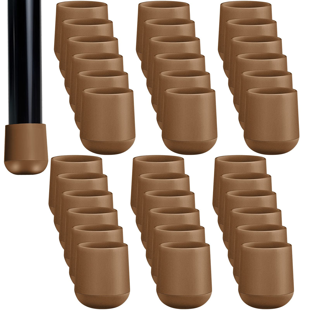 Jetec 36-pack chair leg caps on 7-8 inch legs protect hardwood floors