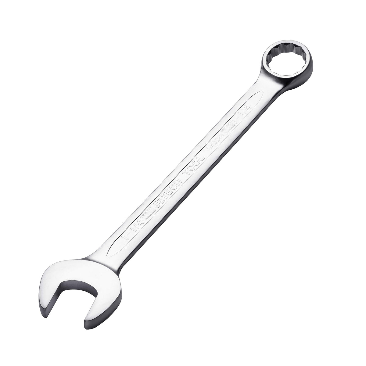 Jetech 1-1/4 inch combination wrench box-end close-up shows precise grip for tight fasteners.