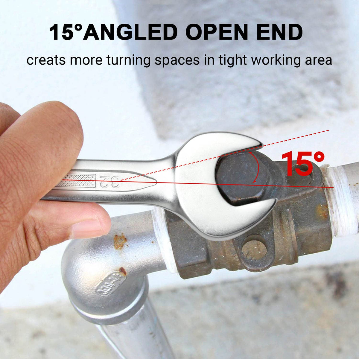 Jetech 32mm wrench with sand-blasted finish for corrosion resistance