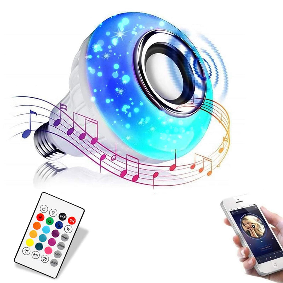JETENCN bulb-speaker combo lighting a room with integrated sound