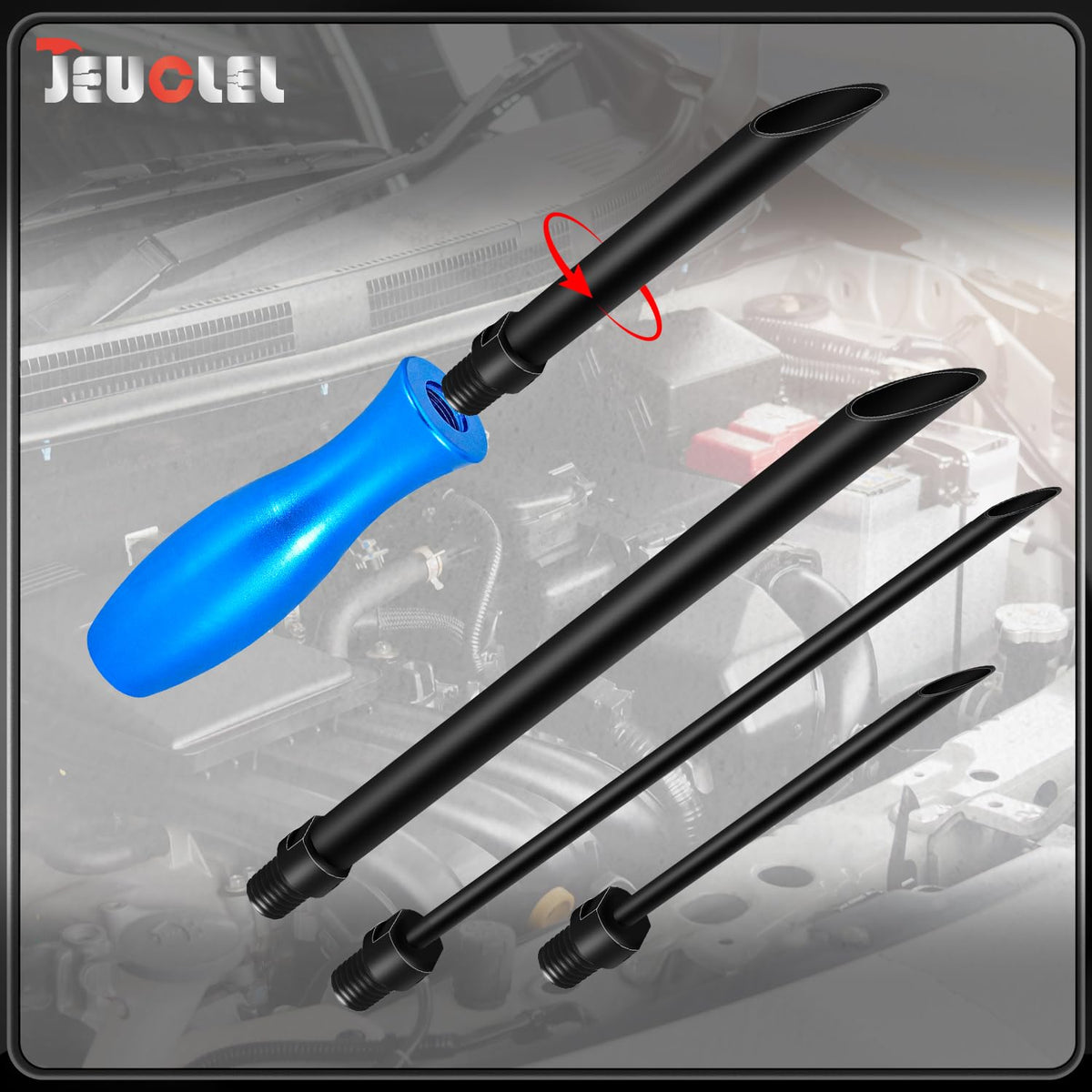 JEUCLEL angled pipe end design preventing wire bending near obstacles