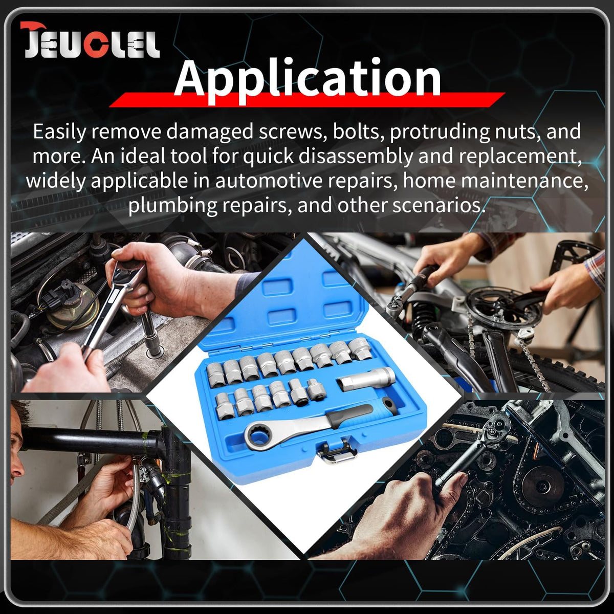 JEUCLEL anti-slip end design aids secure handling during rotation.