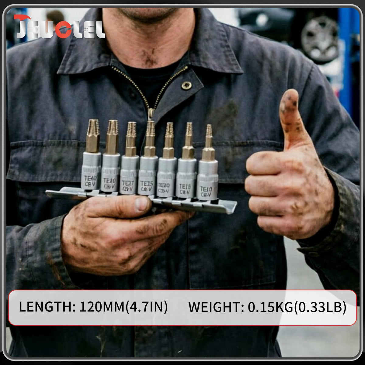 JEUCLEL torx kit ideal for extracting damaged or stripped fasteners during automotive maintenance.