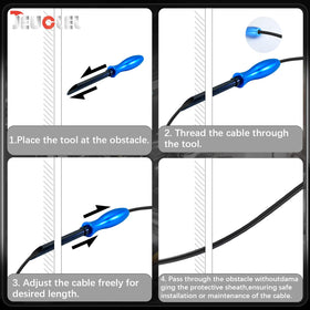 JEUCLEL automotive wiring installation tool guiding wires through dashboard routing