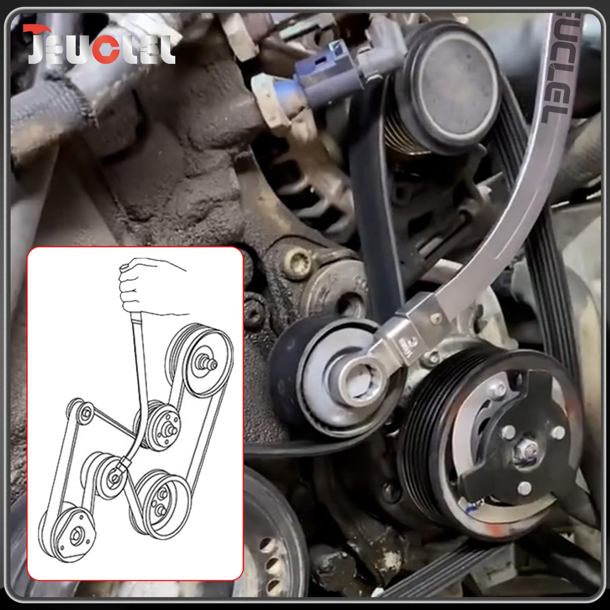 JEUCLEL belt tensioner pulley remover ready for replacement