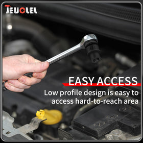 JEUCLEL chamfered female square drive eases socket engagement.