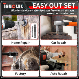 JEUCLEL compact kit fits ratchets and screwdrivers for on-the-go use.