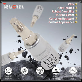 JEUCLEL includes 3x T10-T20 and 4x T25-T40 bits for versatile fastening.