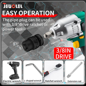 JEUCLEL compatible with 3/8 inch drive ratchets for versatile use.
