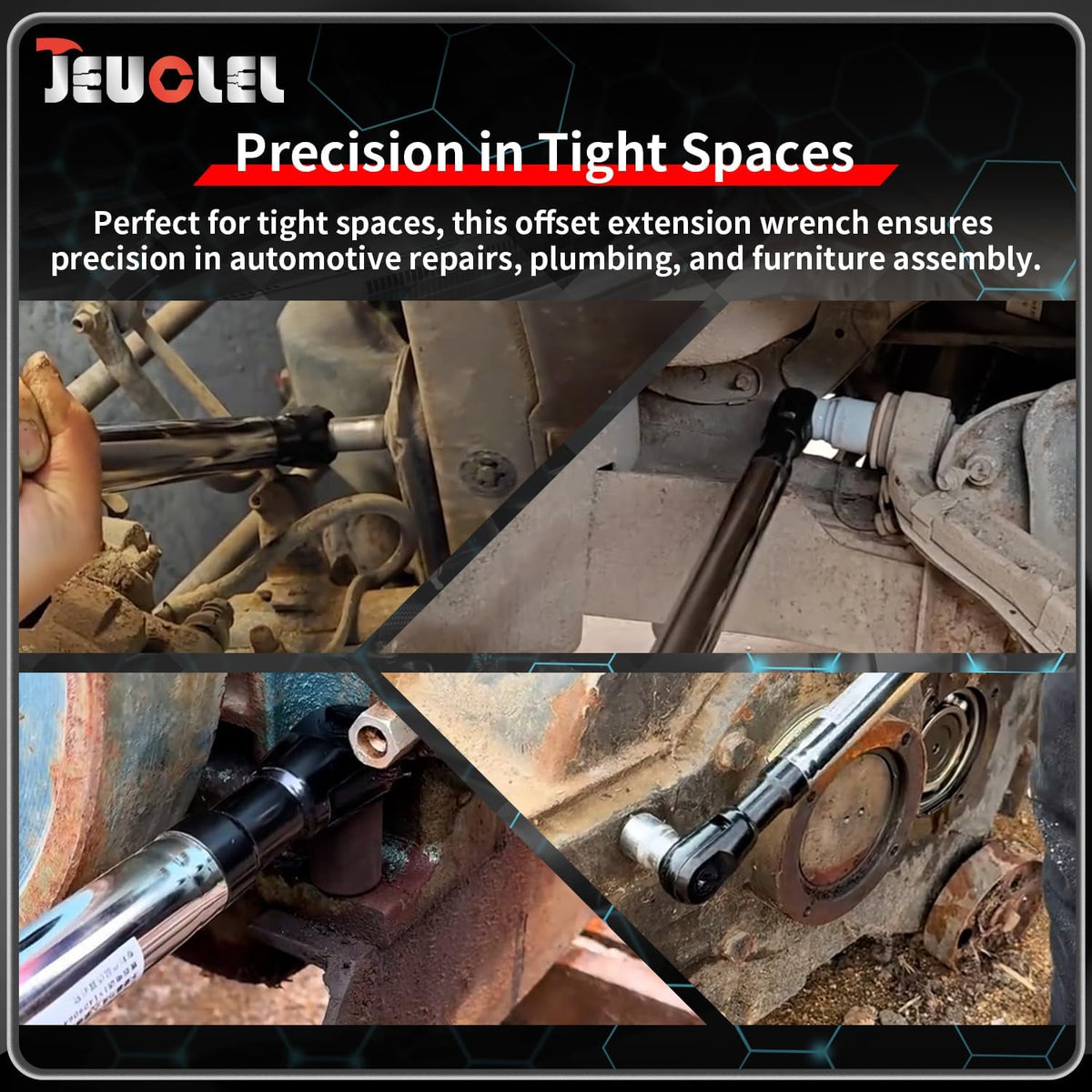 JEUCLEL offset extension wrench manual torque up to 74 ft-lbs