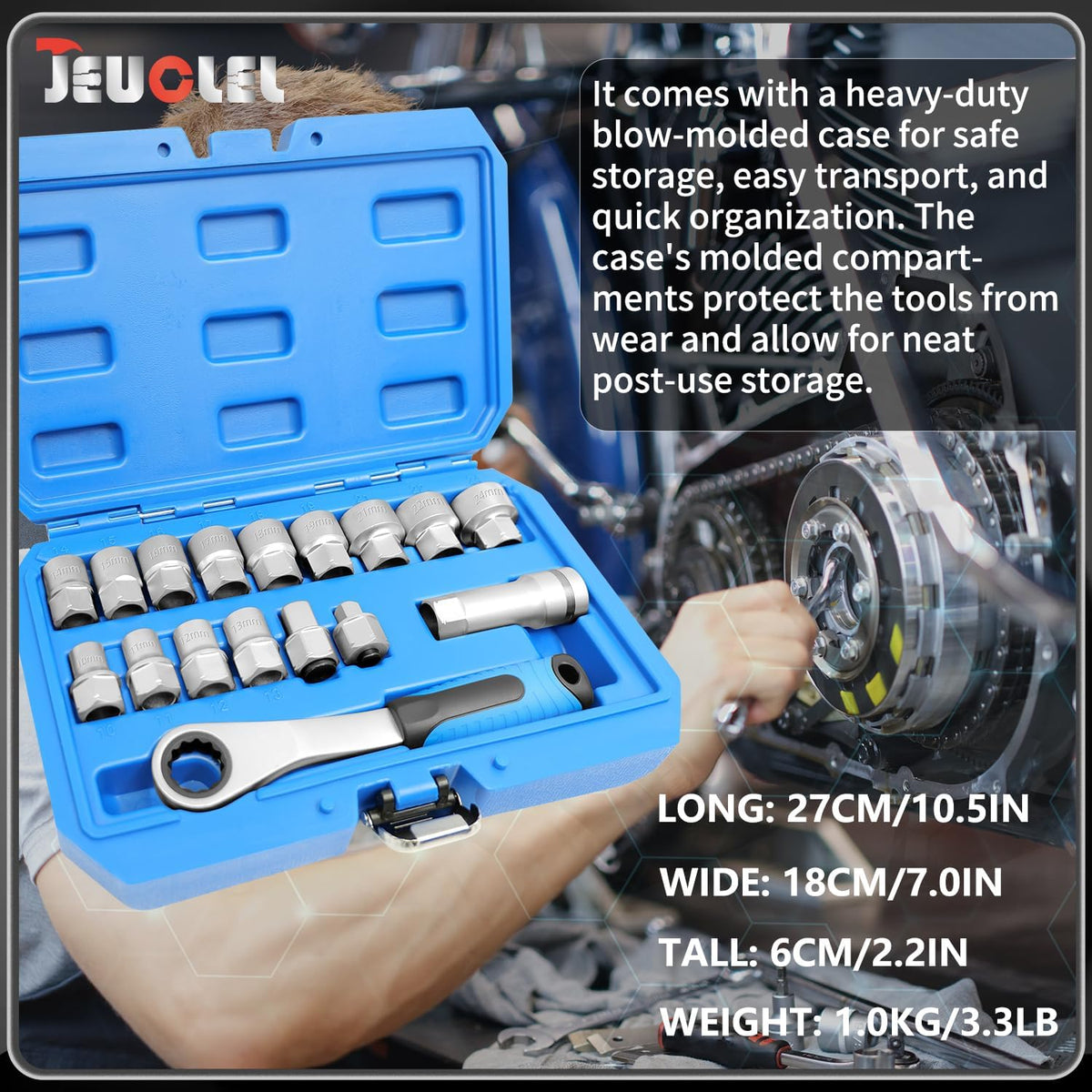 JEUCLEL adapter 12inch supports larger fasteners.