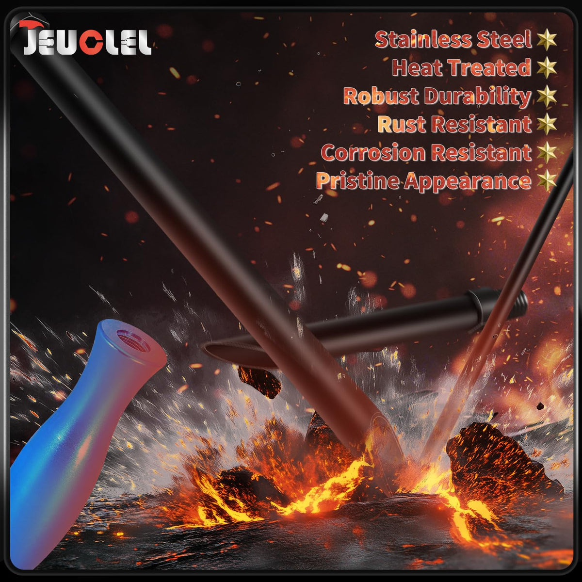 JEUCLEL stainless steel construction ensuring rust and heat resistance