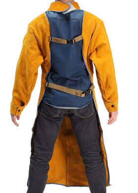 Jewboer Welding Apron leather texture emphasizes robust cowhide quality