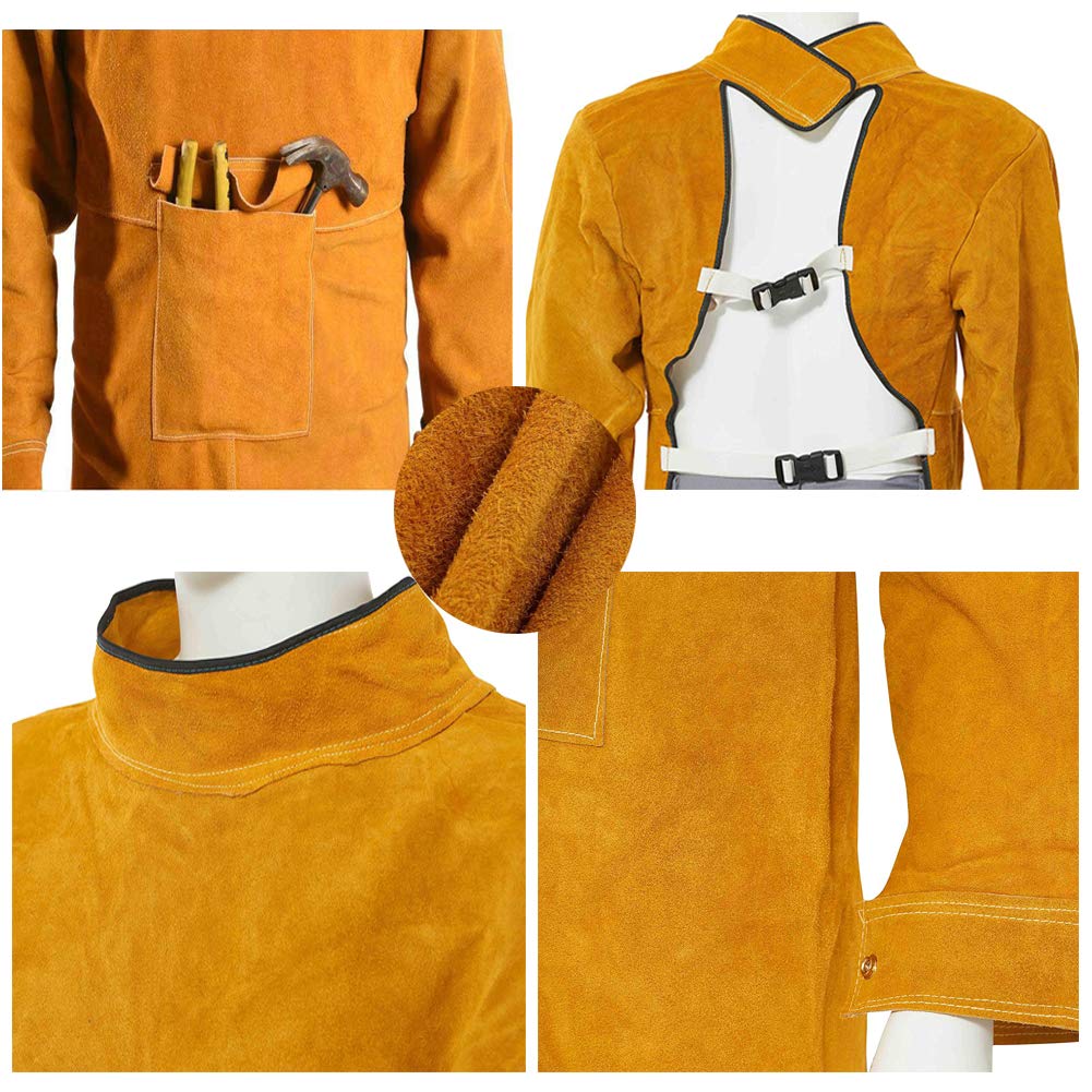 Jewboer Welding Apron packaging box shows easy storage and presentation