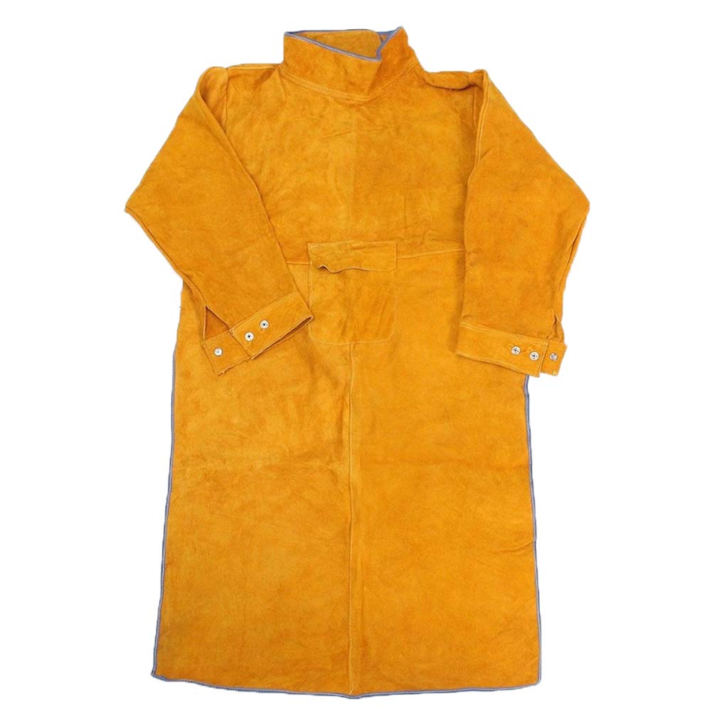 Jewboer Welding Apron sleeves closeup emphasizes protective sleeves and secure fit