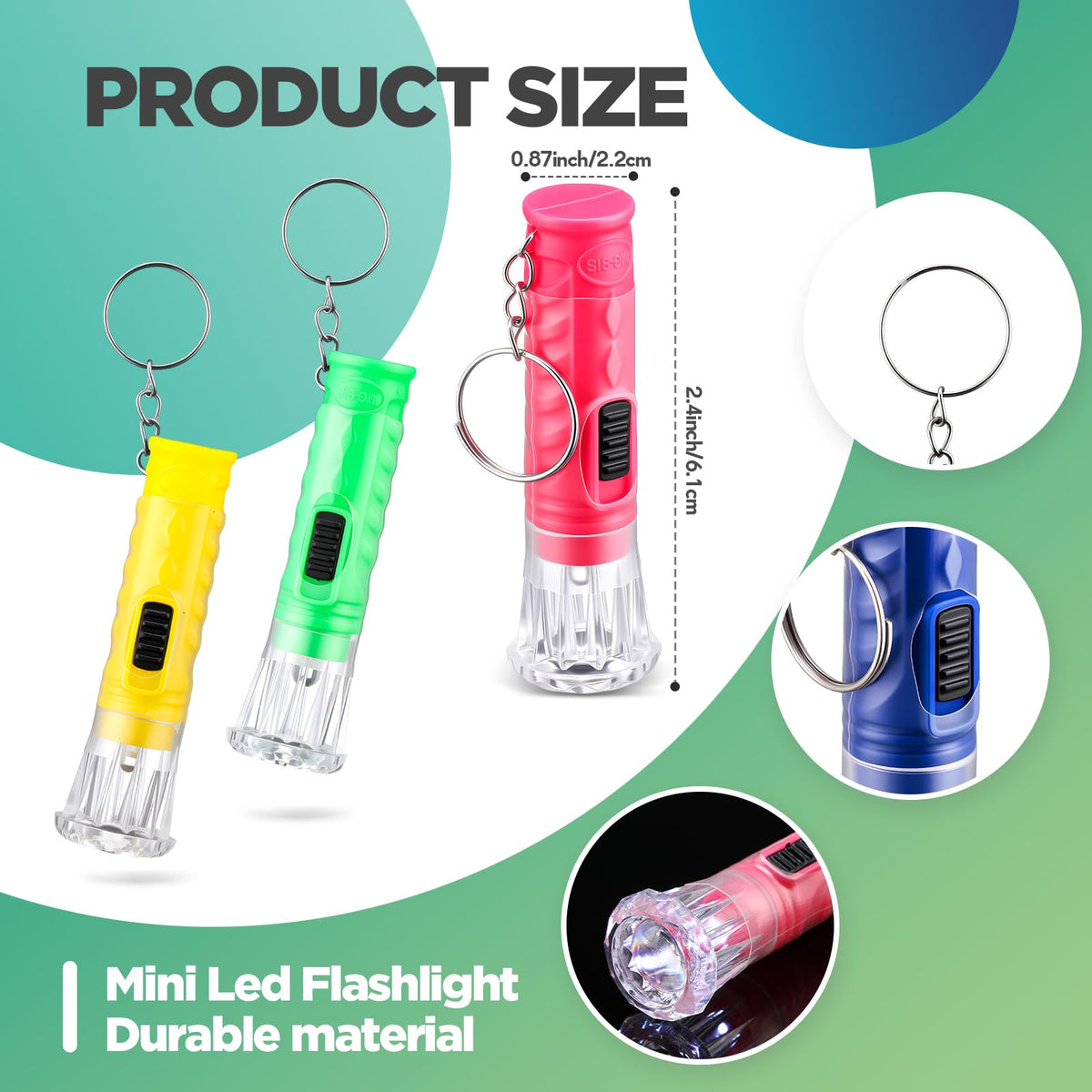 Durable plastic and metal body of Jexine keychain light close-up