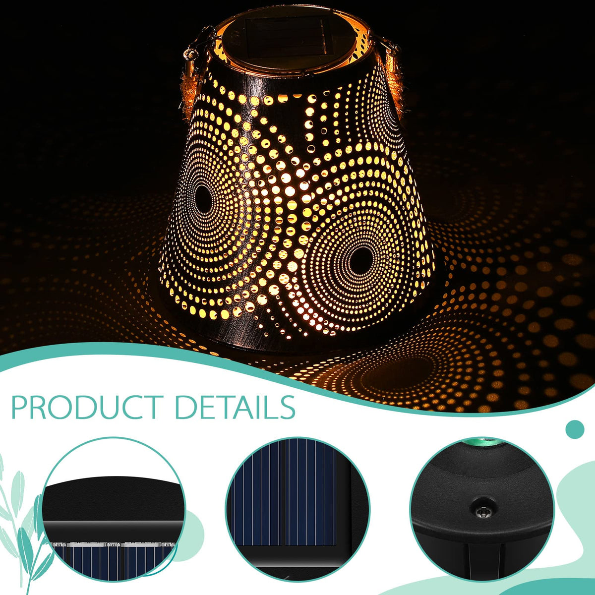 Jeyiour solar top charges during the day for reliable evening illumination